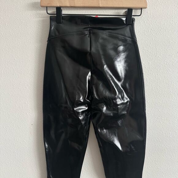 NEW Spanx Faux Patent Leather Leggings in Black Size XS - Picture 11 of 12